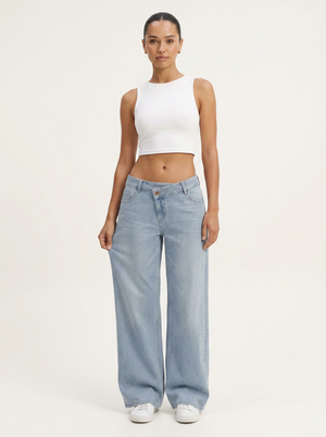 Novalia™ Low Rise Asymmetric Wide Leg Jeans