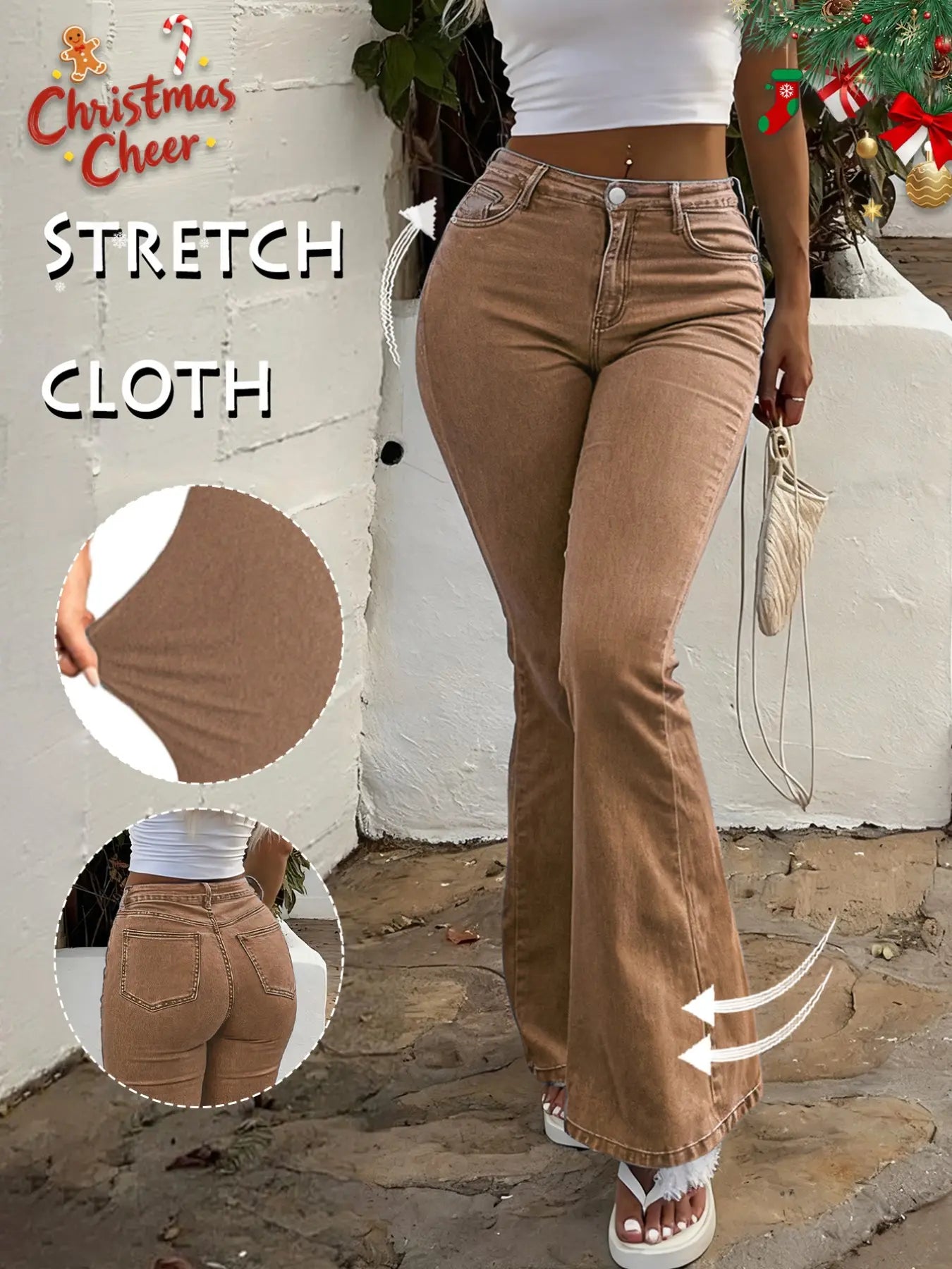 High Waist Flare Leg Jeans - Kardashian Style