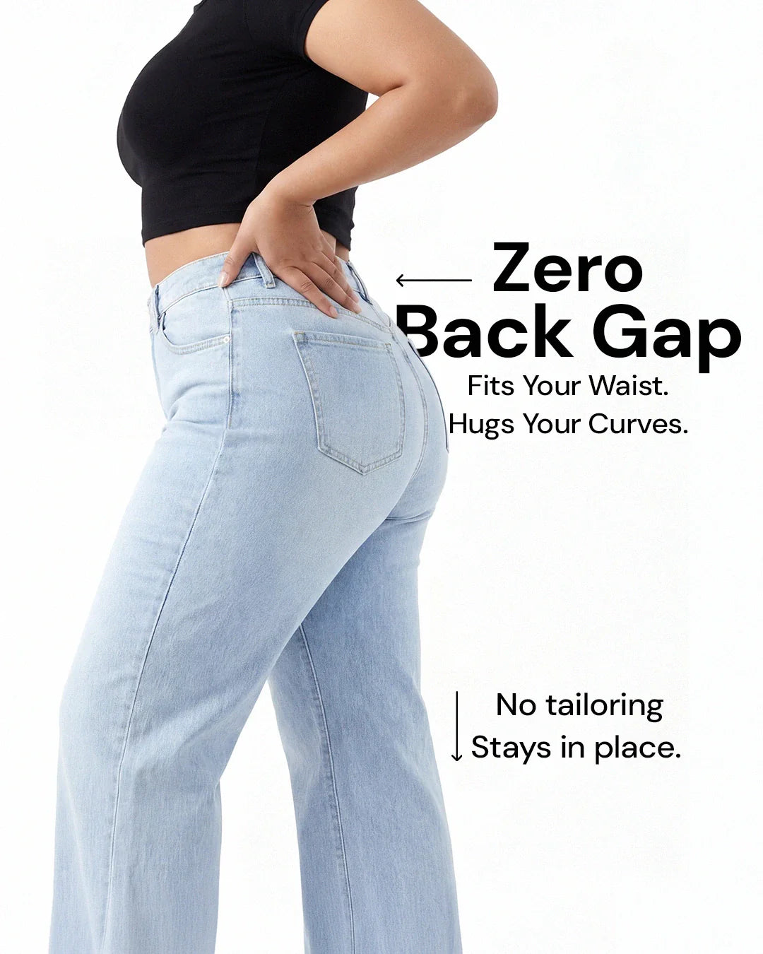 Novalia BBL Baggy Jeans - High Stretch Tummy Control Wide Leg Denim