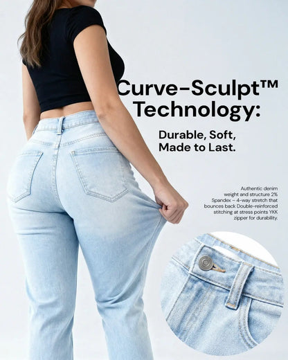 Novalia BBL Baggy Jeans - High Stretch Tummy Control Wide Leg Denim