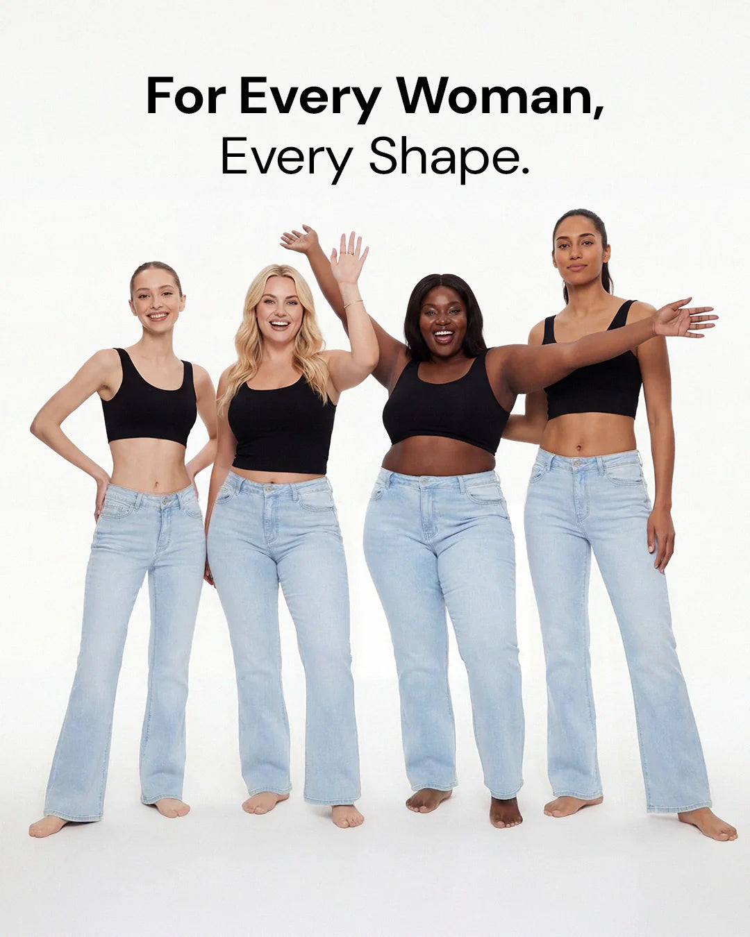Novalia BBL Baggy Jeans - High Stretch Tummy Control Wide Leg Denim