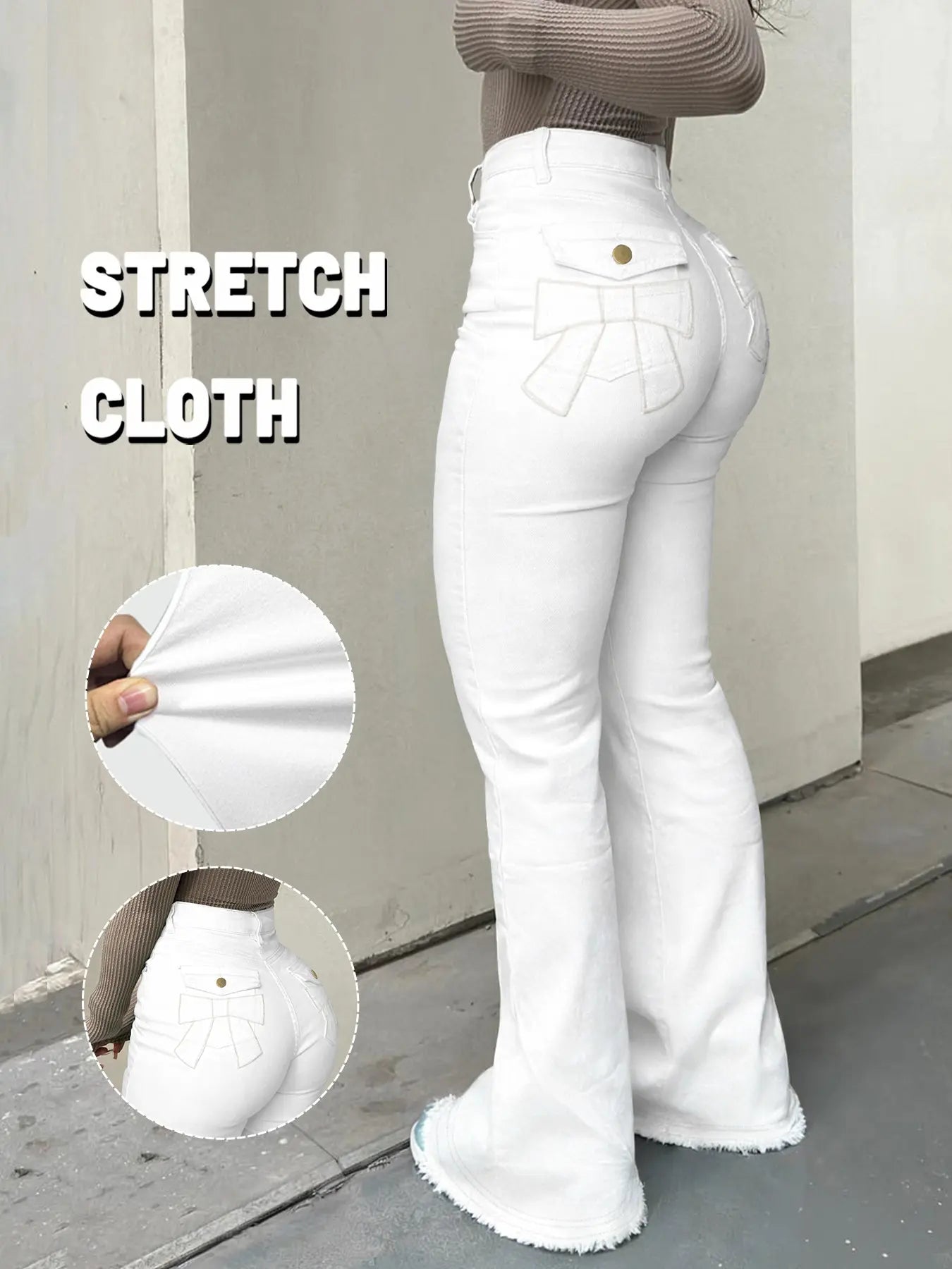 High Waist Flare Leg Jeans - Kardashian Style