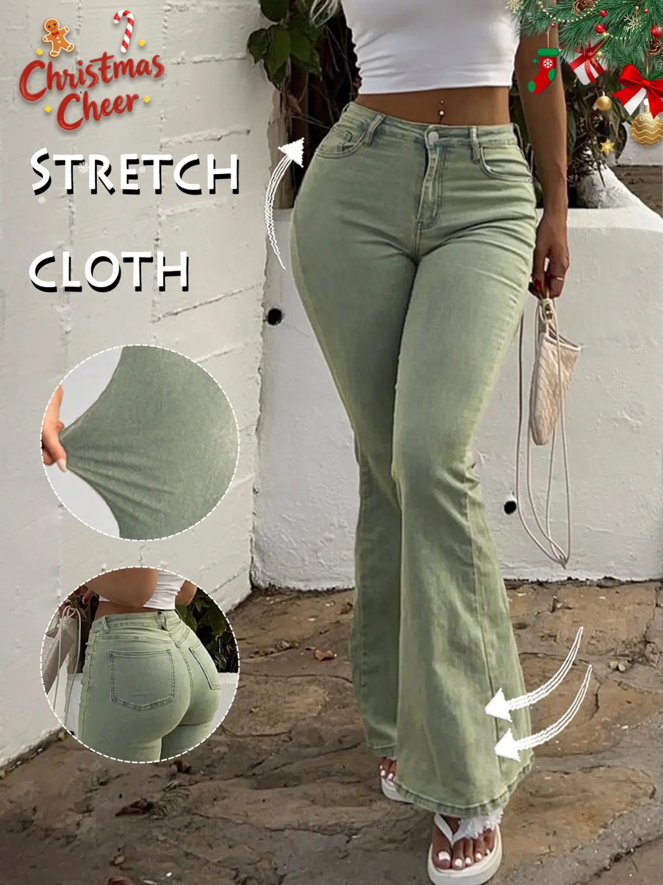 High Waist Flare Leg Jeans - Kardashian Style