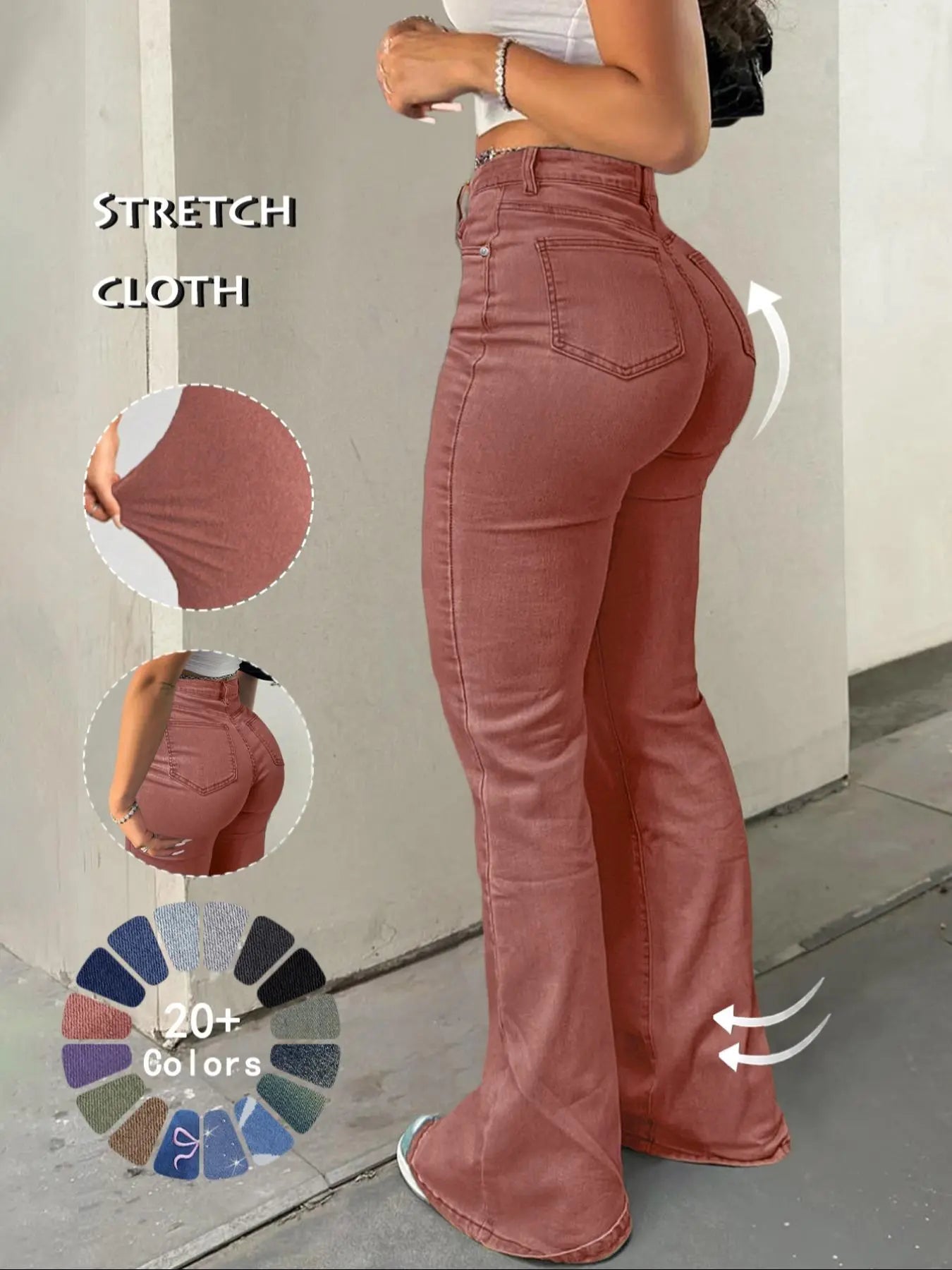 High Waist Flare Leg Jeans - Kardashian Style