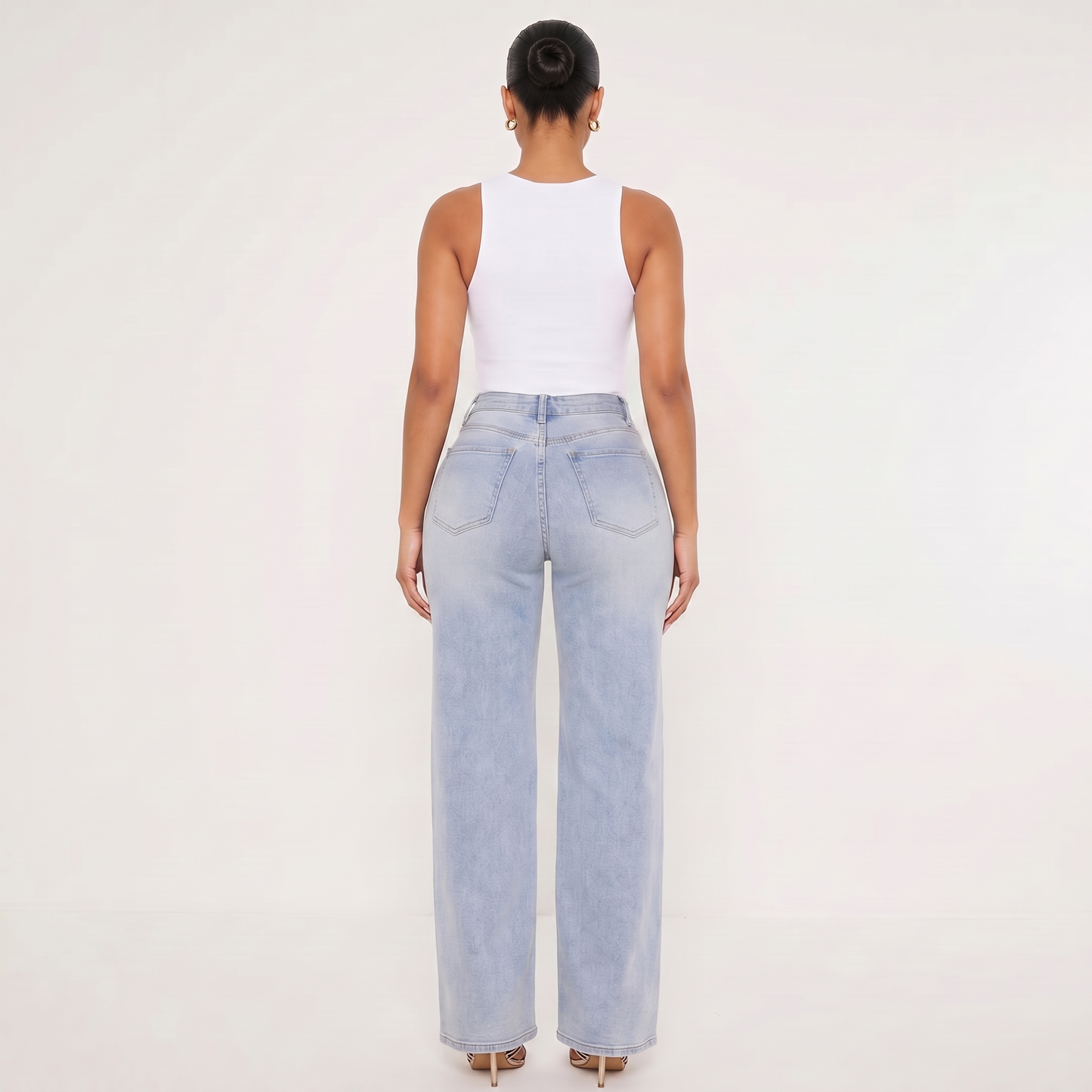 Novalia™ BBL Baggy Jeans — High Stretch Tummy Control Wide Leg Denim