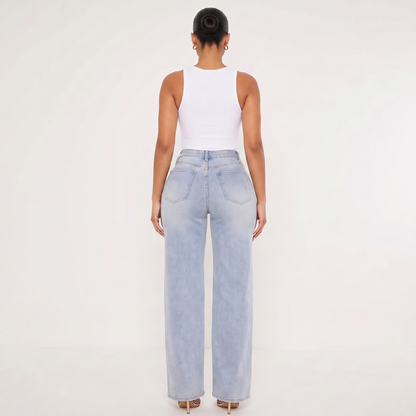 Novalia™ BBL Baggy Jeans — High Stretch Tummy Control Wide Leg Denim
