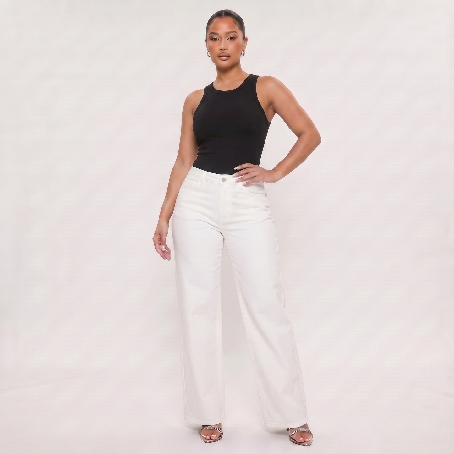 Novalia™ BBL Baggy Jeans — High Stretch Tummy Control Wide Leg Denim