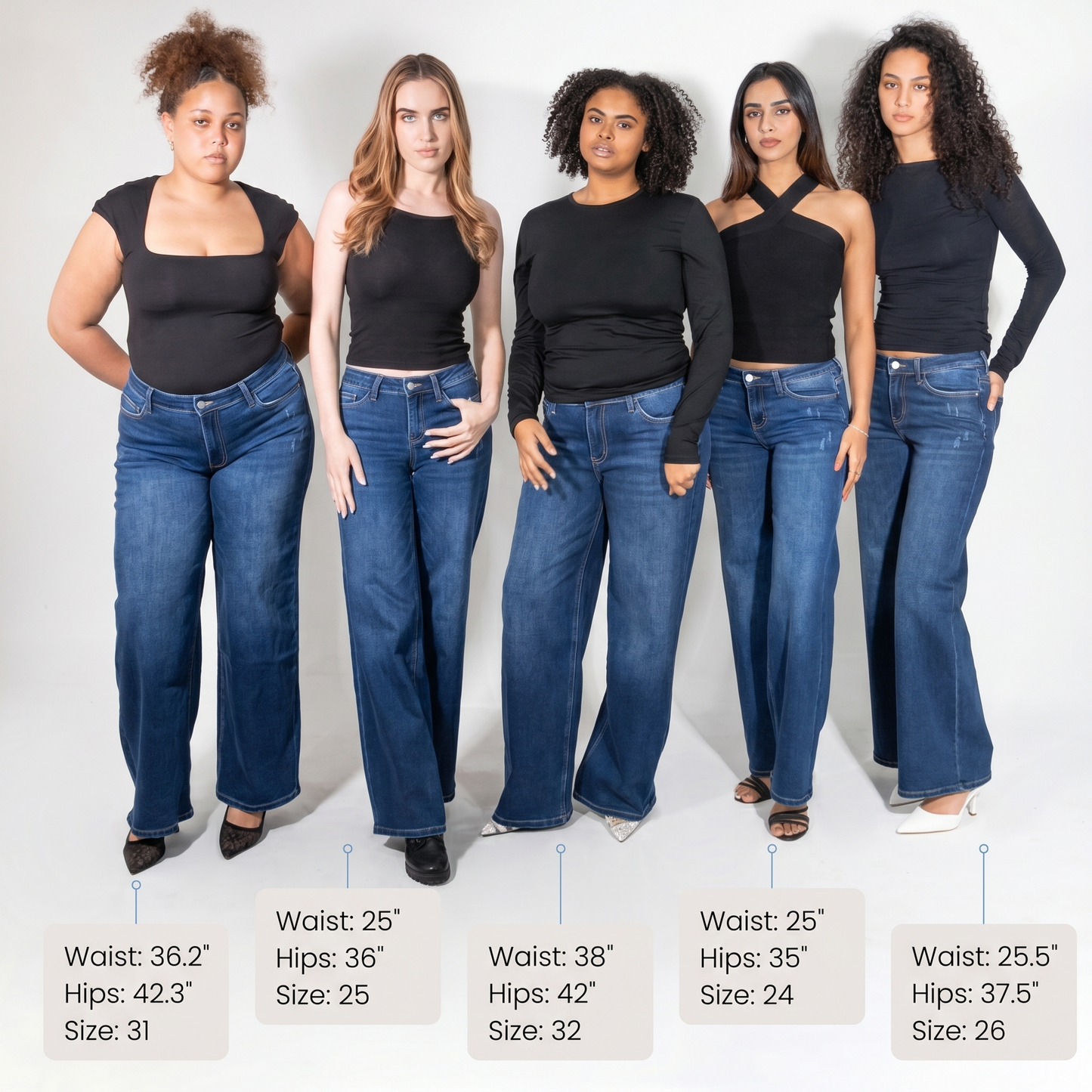 Novalia™ BBL Baggy Jeans — High Stretch Tummy Control Wide Leg Denim