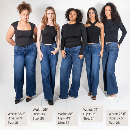 Novalia™ BBL Baggy Jeans — High Stretch Tummy Control Wide Leg Denim