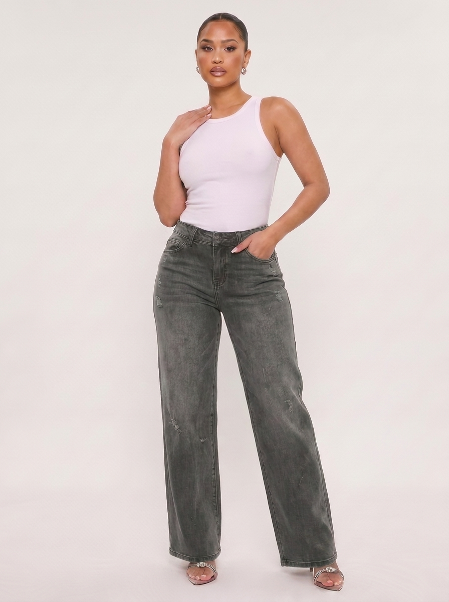 Novalia™ BBL Baggy Jeans - High Stretch Tummy Control Wide Leg Denim