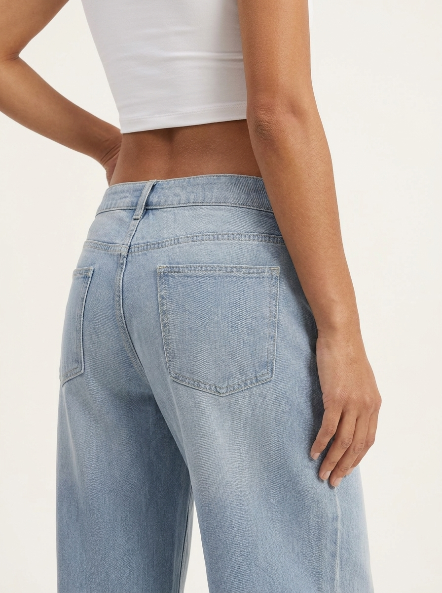 Novalia™ Low Rise Asymmetric Wide Leg Jeans